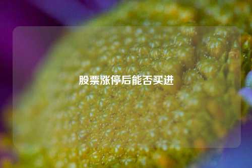 股票涨停后能否买进