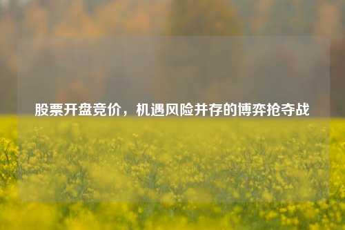 股票开盘竞价，机遇风险并存的博弈抢夺战