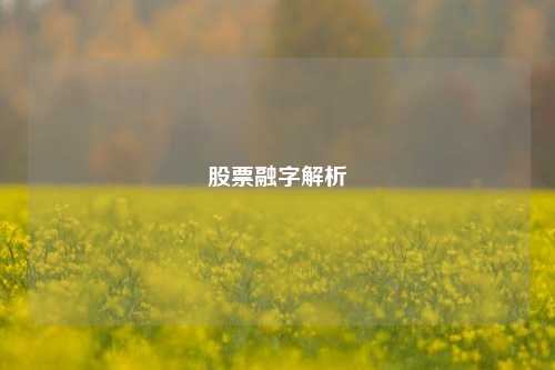股票融字解析
