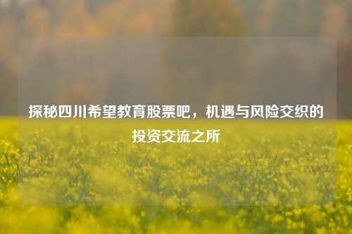 探秘四川希望教育股票吧，机遇与风险交织的投资交流之所