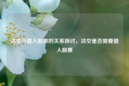 沽空与借入股票的关系探讨,沽空是否需要借入股票