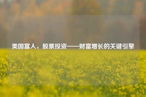 美国富人，股票投资——财富增长的关键引擎