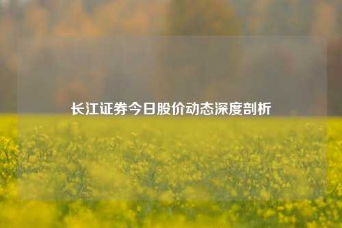长江证券今日股价动态深度剖析