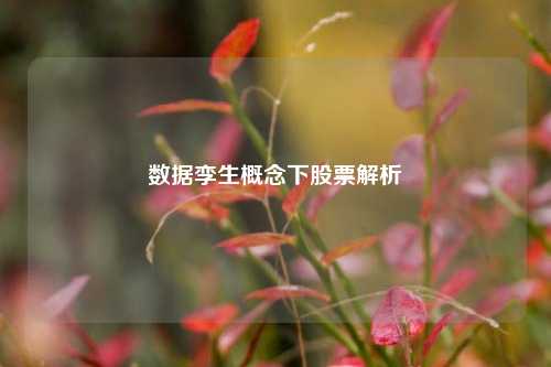 数据孪生概念下股票解析