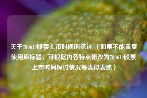 关于780619股票上市时间的探讨 （如果不能重复使用原标题，可根据内容特点修改为780619股票上市时间探讨情况等类似表述）