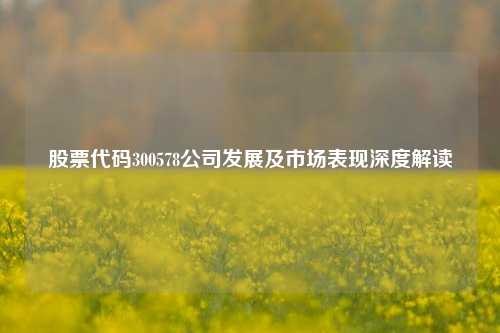 股票代码300578公司发展及市场表现深度解读