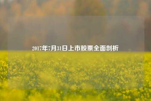 2017年7月31日上市股票全面剖析