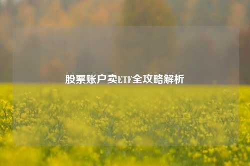 股票账户卖ETF全攻略解析