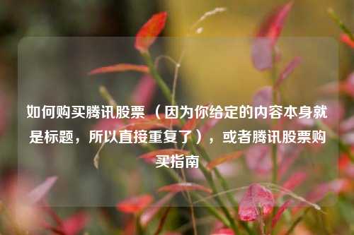如何购买腾讯股票 （因为你给定的内容本身就是标题，所以直接重复了），或者腾讯股票购买指南
