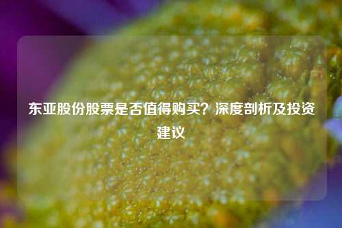 东亚股份股票是否值得购买？深度剖析及投资建议