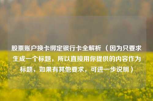 股票账户换卡绑定银行卡全解析 (因为只要求生成一个标题,所以直接用你提供的内容作为标题,如果有其他要求,可进一步说明)