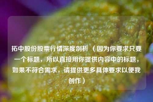 拓中股份股票行情深度剖析 （因为你要求只要一个标题，所以直接用你提供内容中的标题，如果不符合需求，请提供更多具体要求以便我创作）