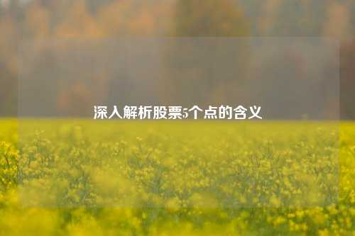 深入解析股票5个点的含义