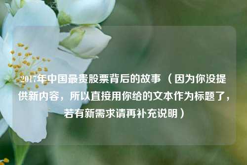 2017年中国最贵股票背后的故事 (因为你没提供新内容,所以直接用你给的文本作为标题了,若有新需求请再补充说明)