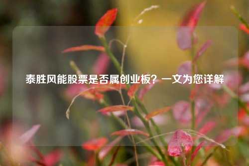 泰胜风能股票是否属创业板？一文为您详解