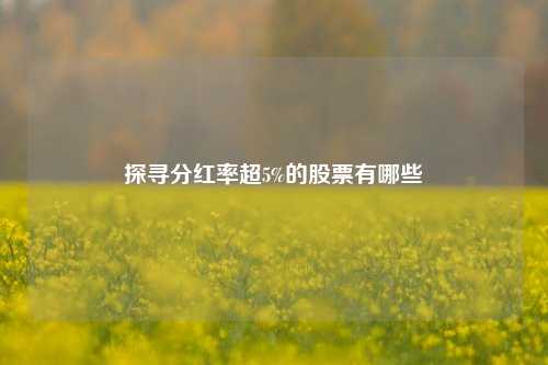 探寻分红率超5%的股票有哪些