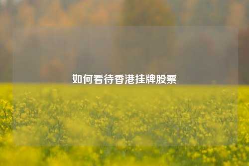 如何看待香港挂牌股票