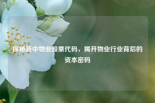 探秘新中物业股票代码，揭开物业行业背后的资本密码