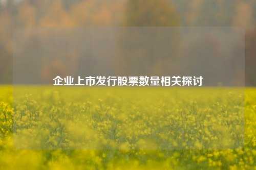 企业上市发行股票数量相关探讨