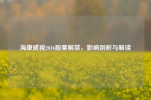 海康威视2016股票解禁，影响剖析与解读