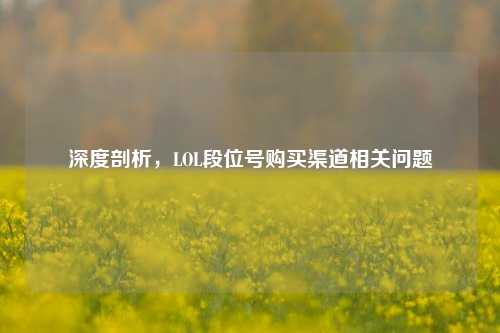 深度剖析，LOL段位号购买渠道相关问题