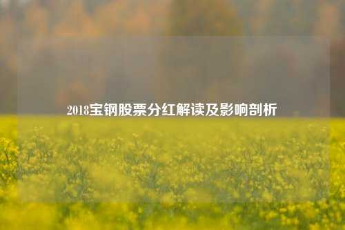 2018宝钢股票分红解读及影响剖析