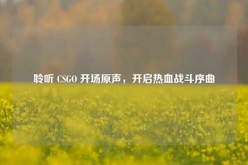 聆听 CSGO 开场原声,开启热血战斗序曲