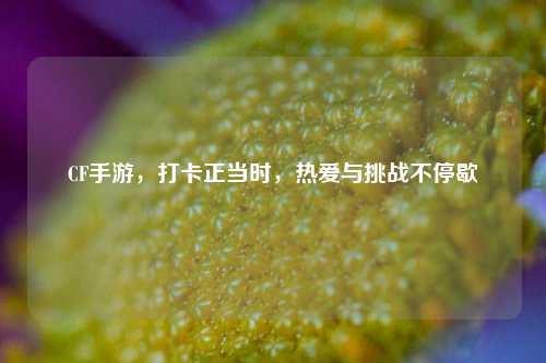 CF手游，打卡正当时，热爱与挑战不停歇