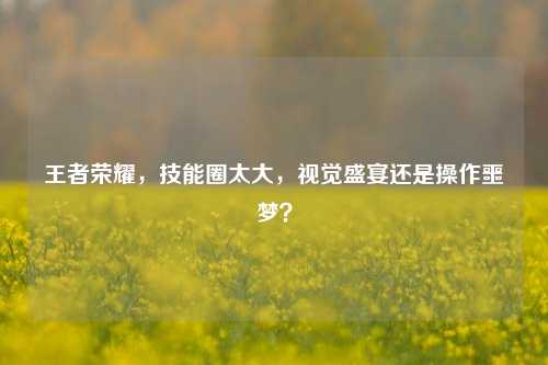 王者荣耀,技能圈太大,视觉盛宴还是操作噩梦?