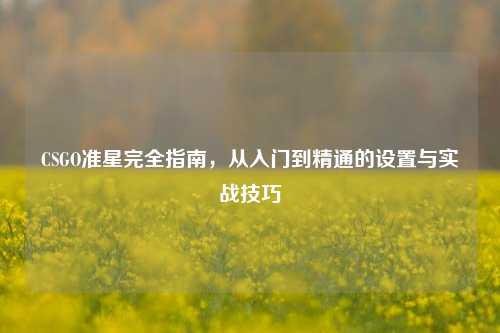 CSGO准星完全指南，从入门到精通的设置与实战技巧