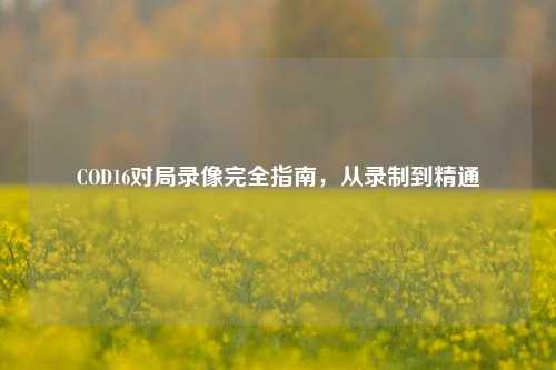 COD16对局录像完全指南,从录制到精通