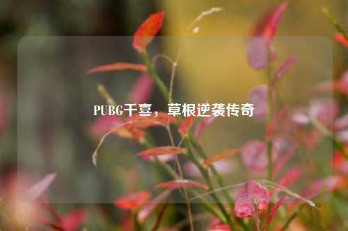 PUBG千喜，草根逆袭传奇