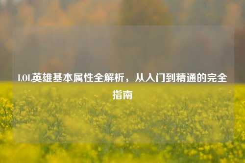 LOL英雄基本属性全解析，从入门到精通的完全指南