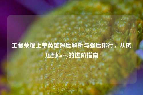 王者荣耀上单英雄深度解析与强度排行，从抗压到Carry的进阶指南