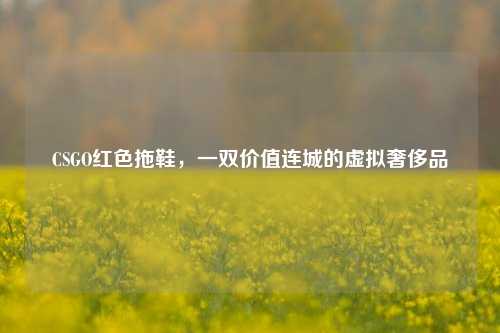 CSGO红色拖鞋，一双价值连城的虚拟奢侈品