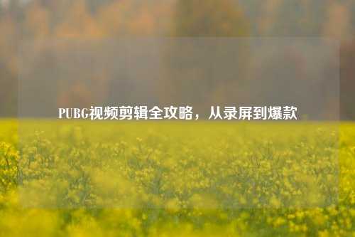 PUBG视频剪辑全攻略,从录屏到爆款