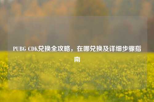 PUBG CDK兑换全攻略,在哪兑换及详细步骤指南