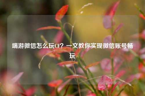 端游微信怎么玩CF?一文教你实现微信账号畅玩