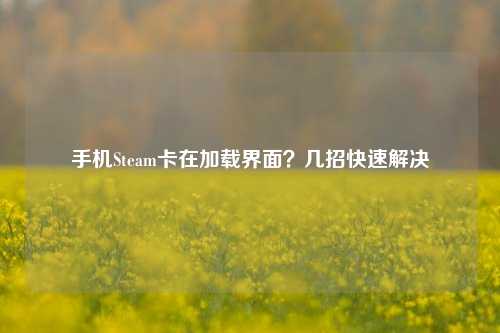 手机Steam卡在加载界面？几招快速解决