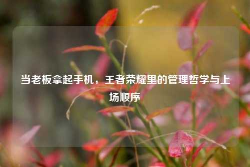 当老板拿起手机，王者荣耀里的管理哲学与上场顺序