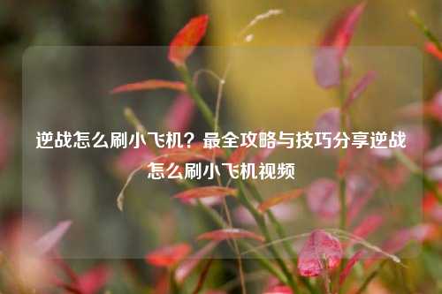 逆战怎么刷小飞机?最全攻略与技巧分享逆战怎么刷小飞机视频