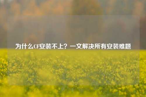 为什么CF安装不上？一文解决所有安装难题