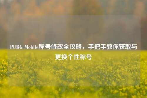 PUBG Mobile称号修改全攻略,手把手教你获取与更换个性称号