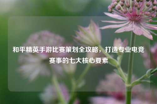 和平精英手游比赛策划全攻略,打造专业电竞赛事的七大核心要素