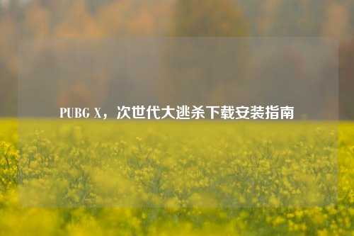 PUBG X,次世代大逃杀下载安装指南