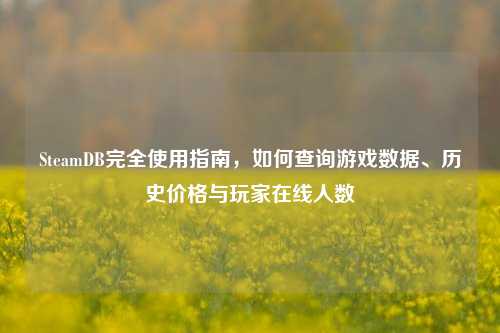 SteamDB完全使用指南,如何查询游戏数据、历史价格与玩家在线人数