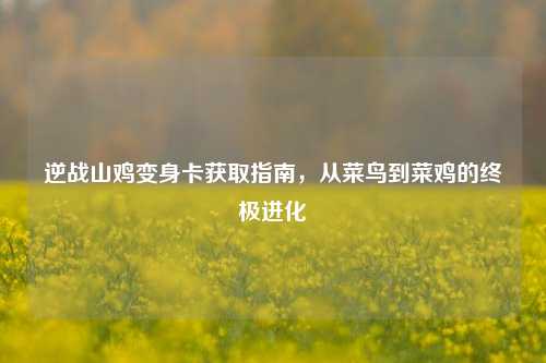 逆战山鸡变身卡获取指南,从菜鸟到菜鸡的终极进化