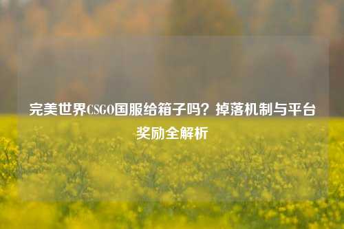 完美世界CSGO国服给箱子吗?掉落机制与平台奖励全解析