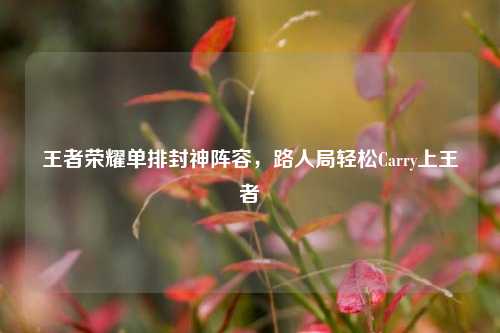 王者荣耀单排封神阵容,路人局轻松Carry上王者
