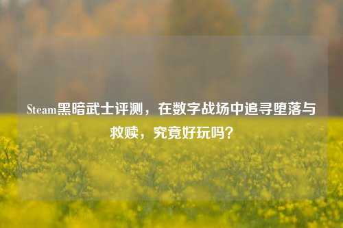 Steam黑暗武士评测,在数字战场中追寻堕落与救赎,究竟好玩吗?